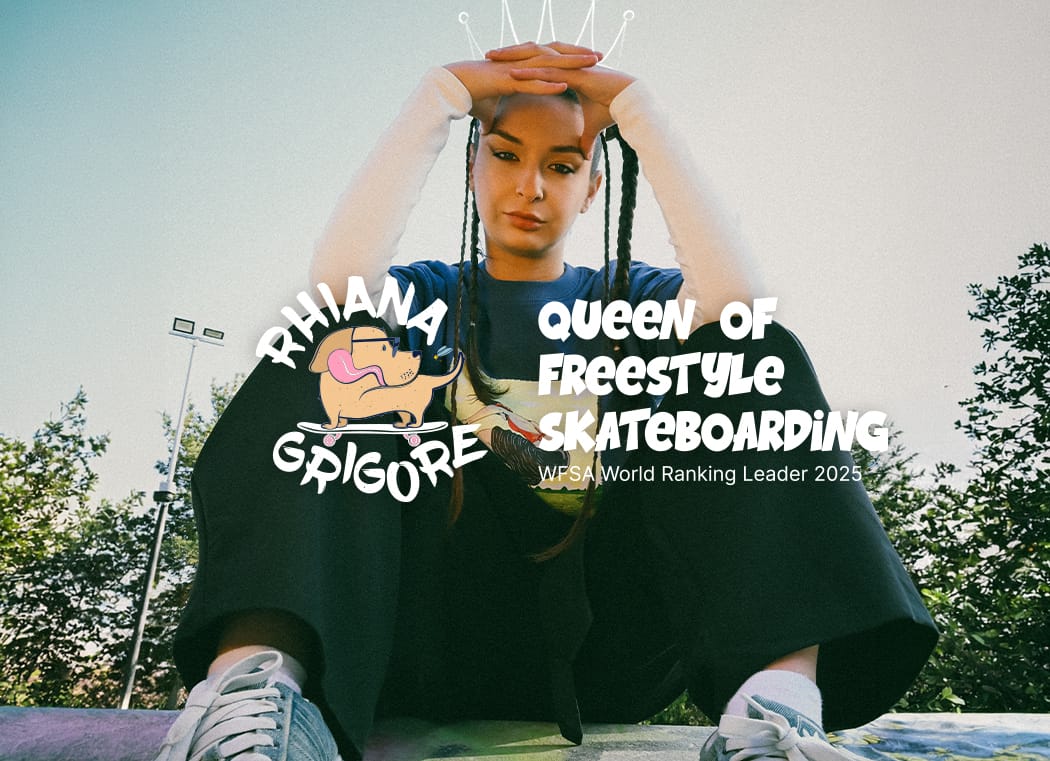 Rhiana Grigore, numărul 1 global la freestyle skateboarding.